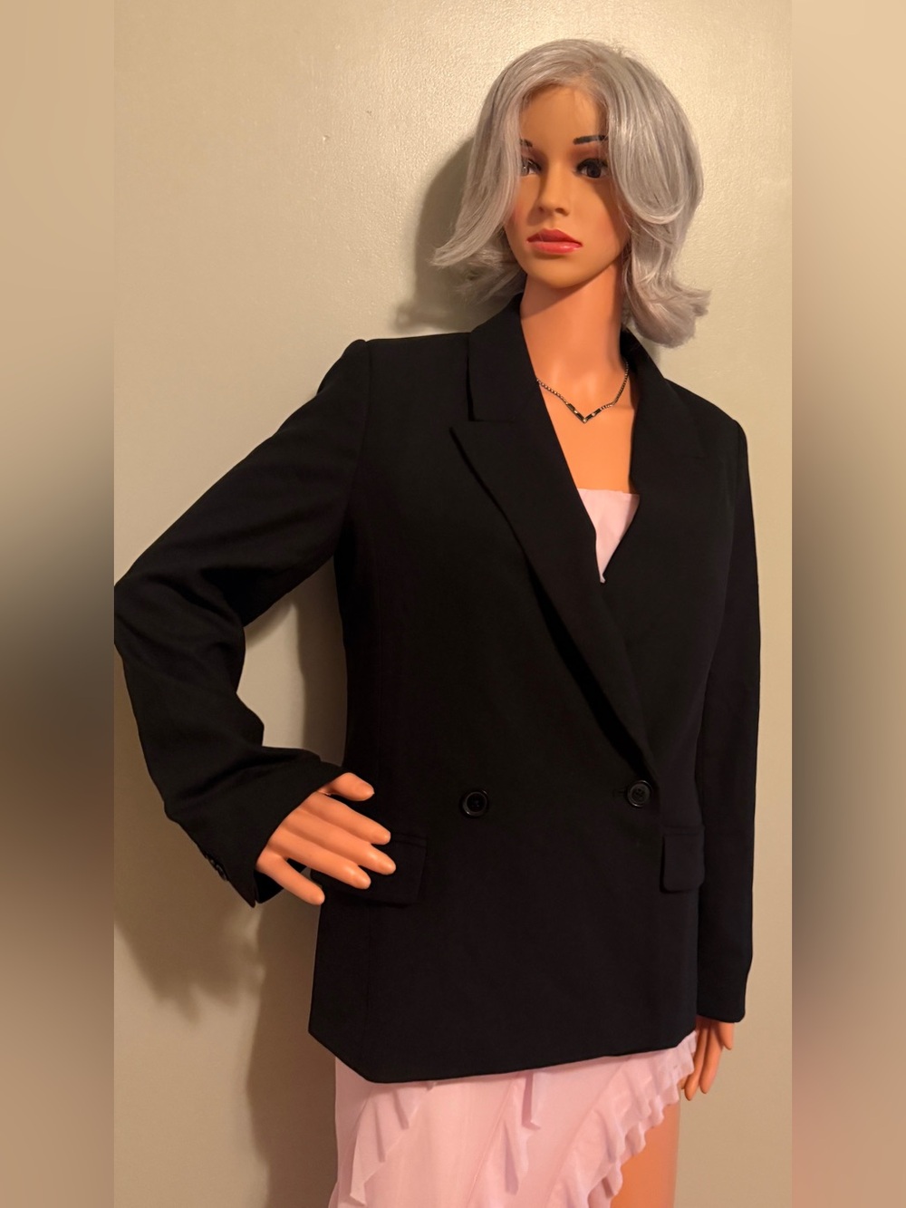 Banana Republic Black Double-Breasted Blazer